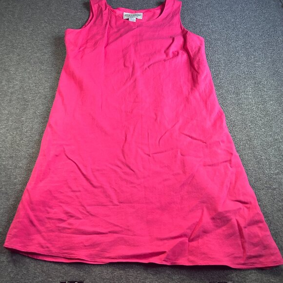 Vintage Jessica Howard Womens Shift Dress 16 Petite Sleeveless Hot Pink Linen - Picture 1 of 11